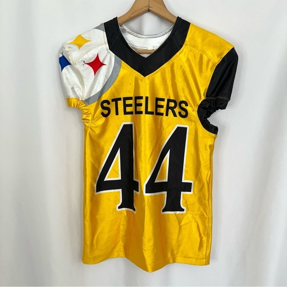 NFL Pittsburgh Steelers Jersey Shirt #44 Youth Large Elastic Sleeve Yellow‎ - Picture 1 of 12